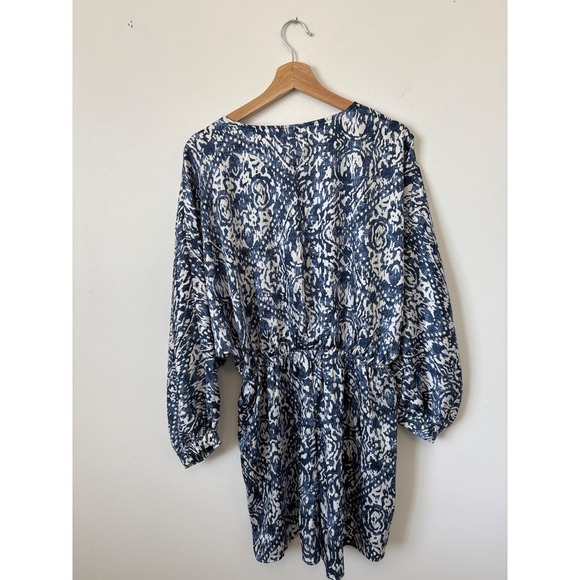 NWT women's Abercrombie & Fitch Long Sleeve Romper – Blue/White – Large Petite - Picture 6 of 6